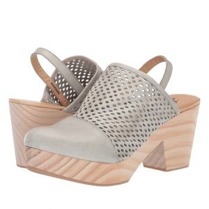Free People Logan Grey Leather Clogs